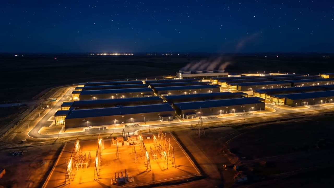 Power, substations, cooling — day one.